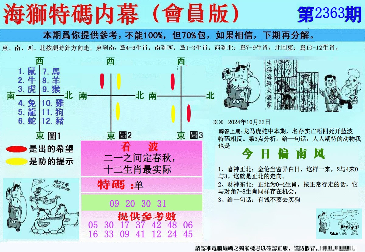  另版海狮特码内幕报