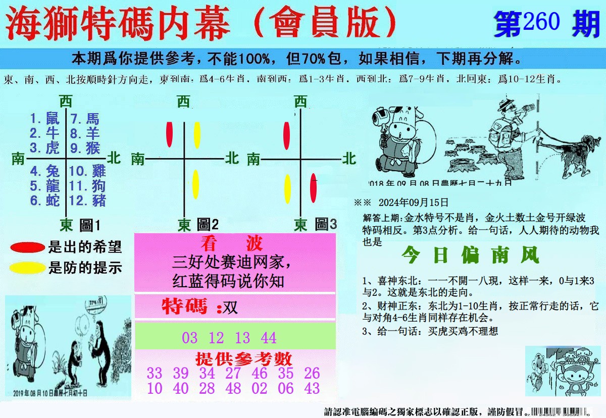  另版海狮特码内幕报