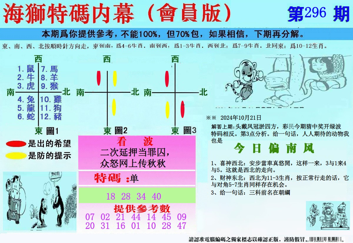  另版海狮特码内幕报