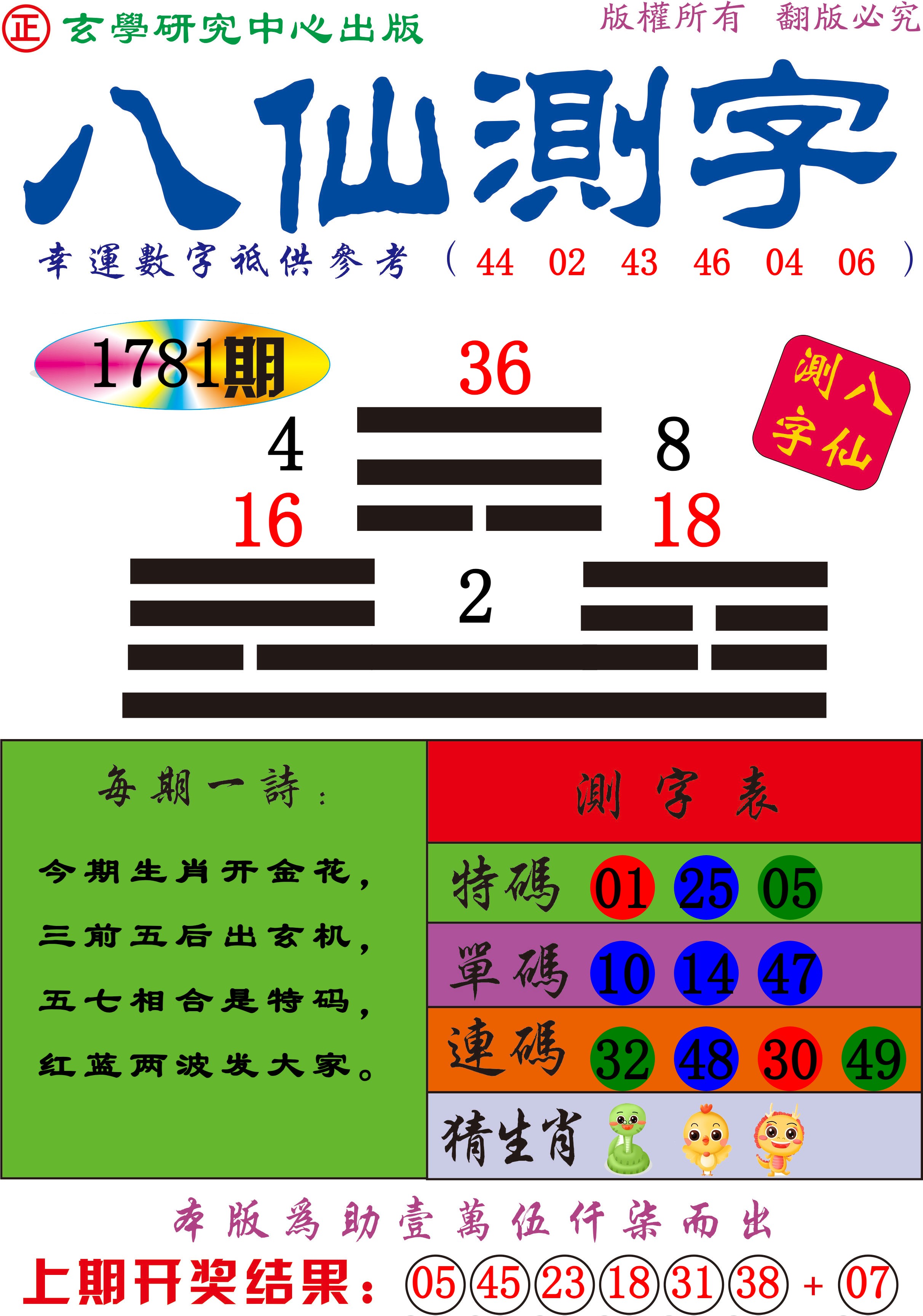  八仙测字A01