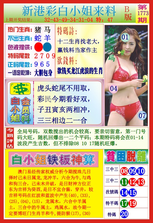  新港彩白小姐来料B版